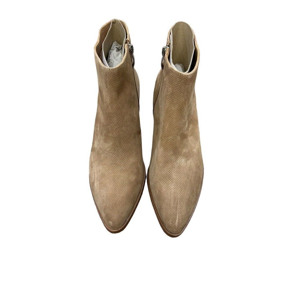 Michael Shannon Lesley Tan Beige Leather Bootie Heels Size 11 Women’s New - Picture 8 of 13